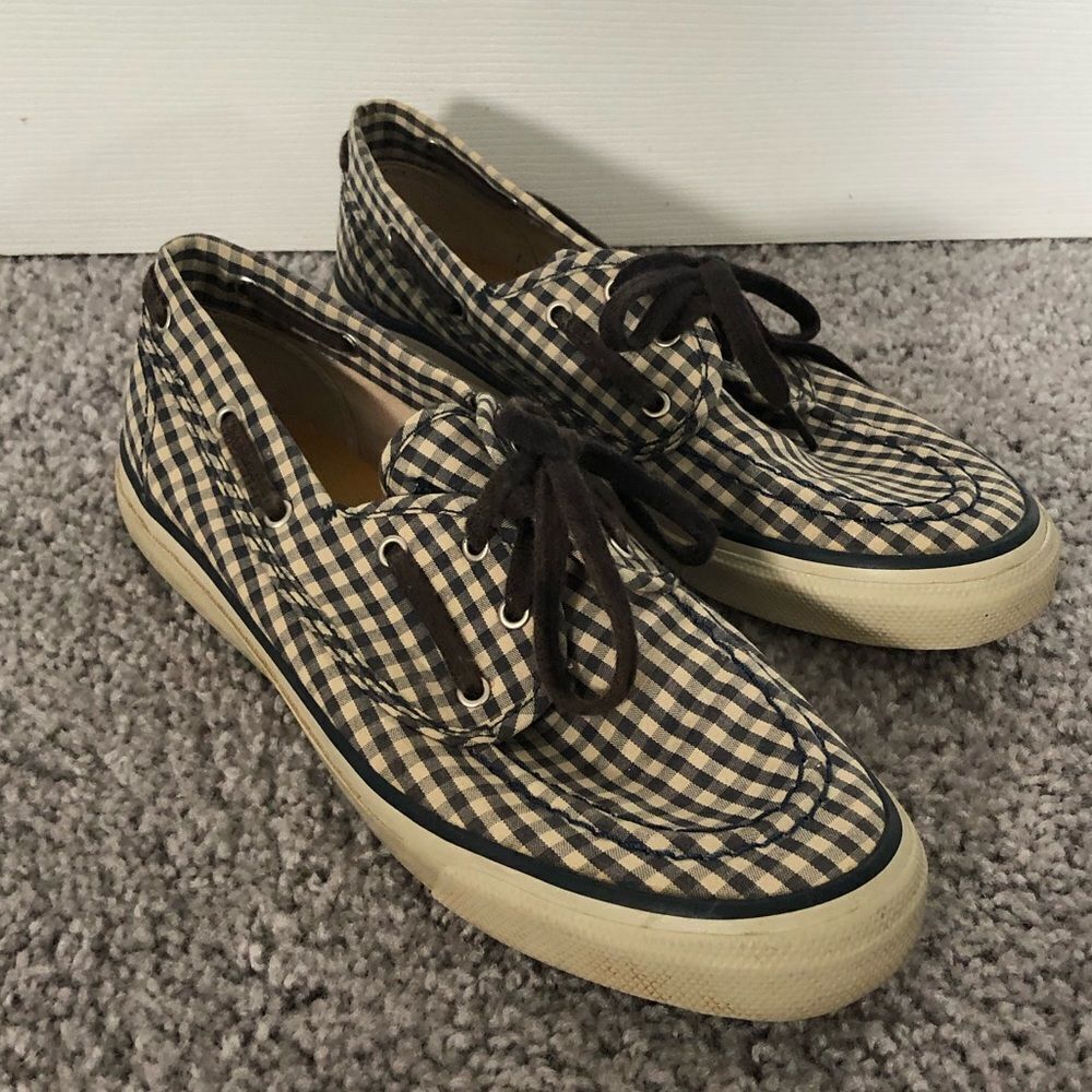 Sperry Top Sider Blue Checkered Boat Shoes